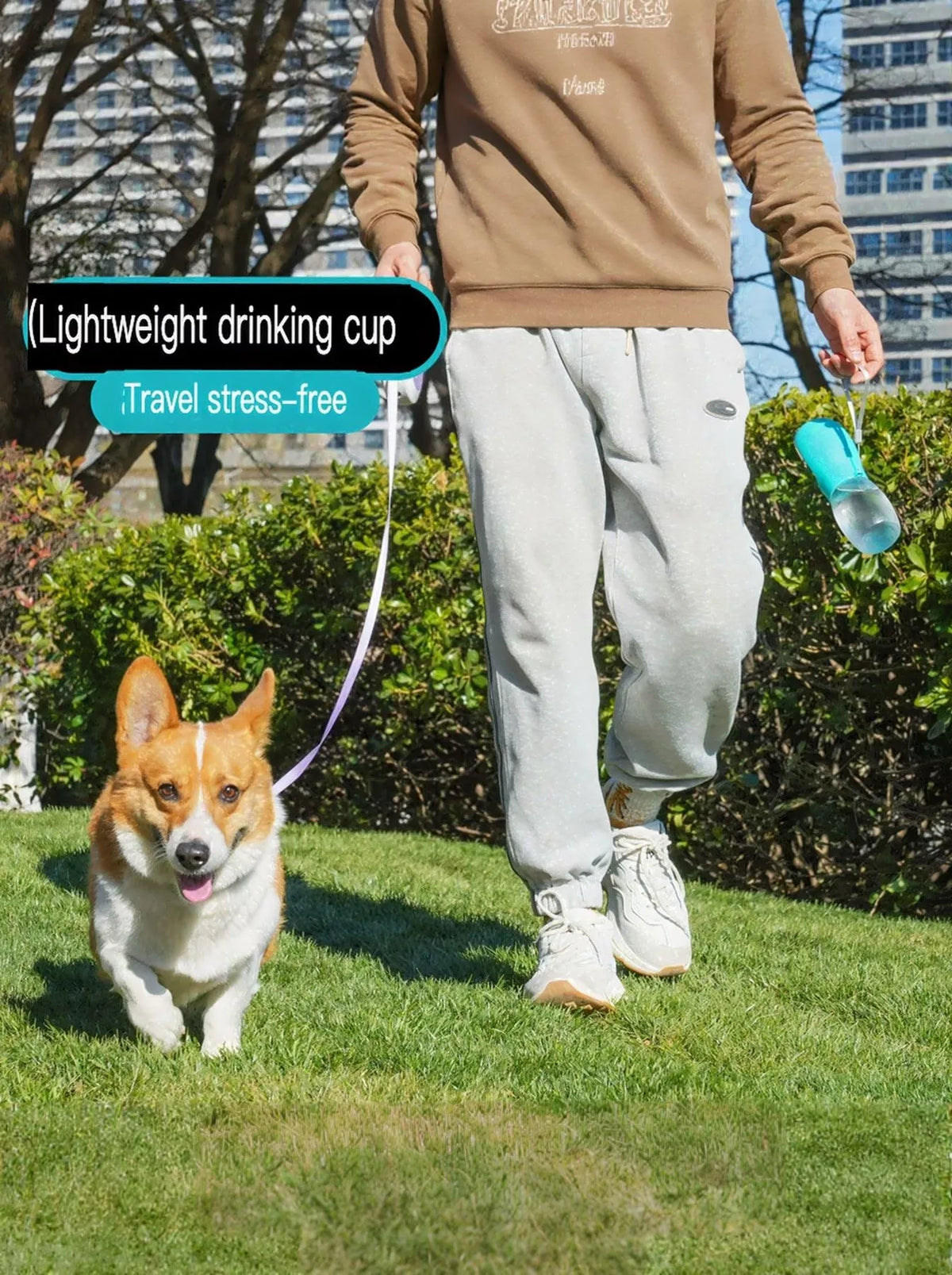 Portable Leak-Proof Pet Water Bottle with Drinking Bowl
