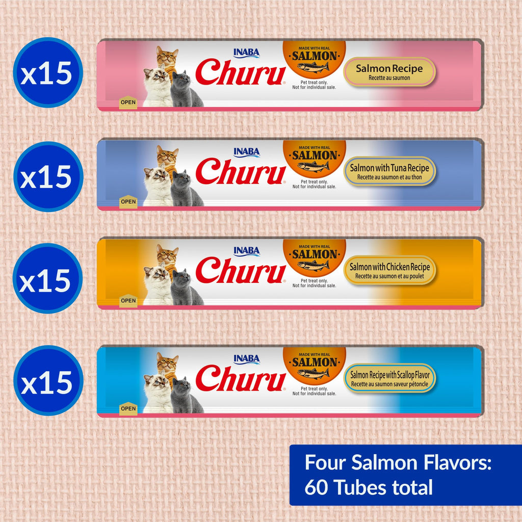 INABA Churu Cat Treats, Lickable, Squeezable Creamy Purée Cat Treat with Green Tea Extract & Taurine, 0.5 Ounces Each Tube, 20 Tubes, Chicken Variety Box