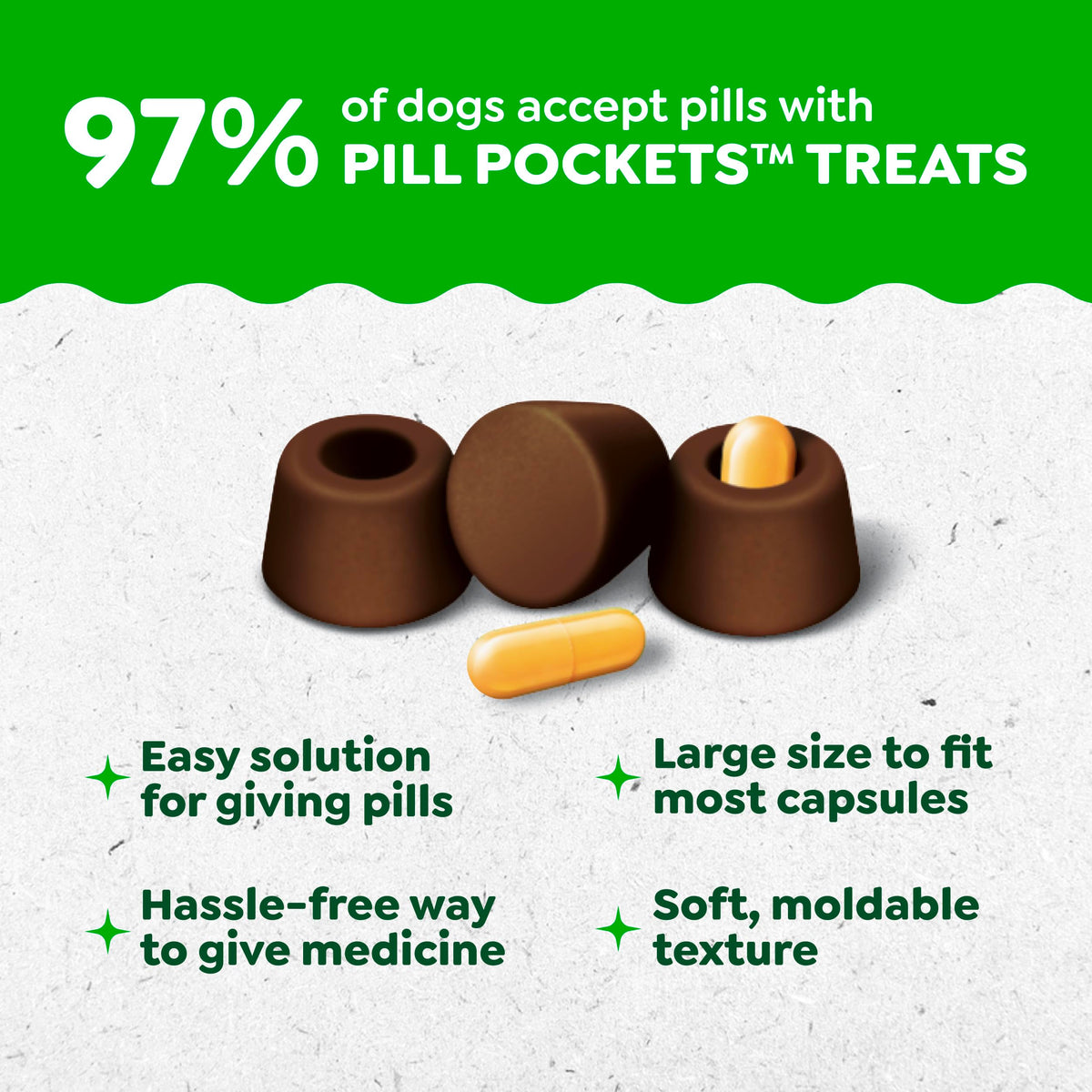 Greenies Pill Pockets Large Size Dog Treats, Peanut Butter, 7.9 oz
