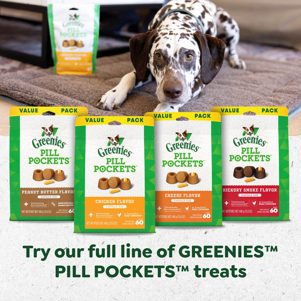 Greenies Pill Pockets Large Size Dog Treats, Peanut Butter, 7.9 oz