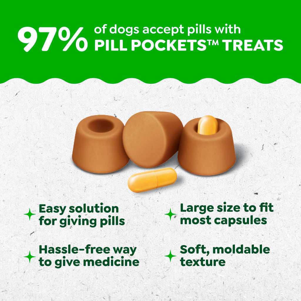 Greenies Pill Pockets Large Size Dog Treats, Peanut Butter, 7.9 oz