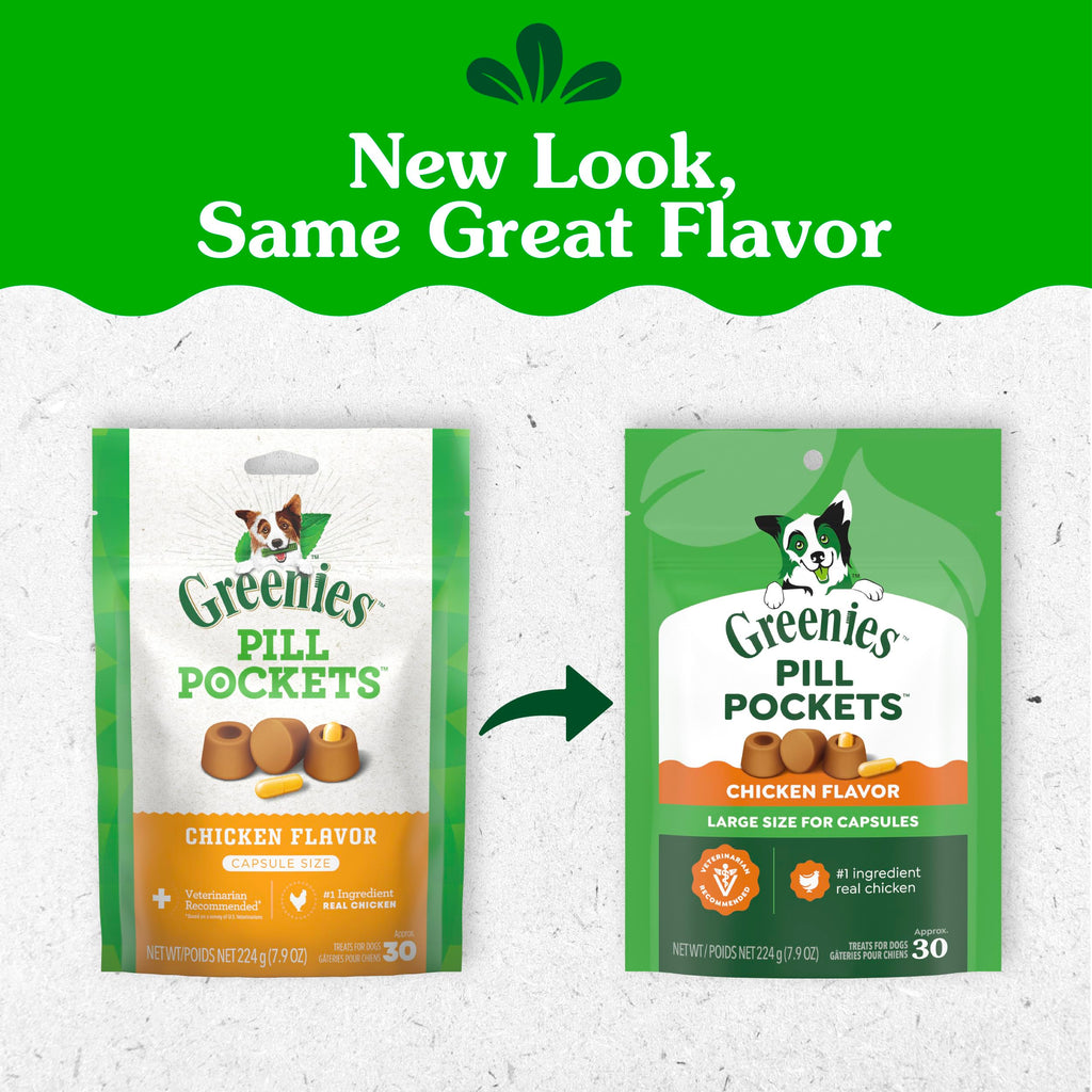 Greenies Pill Pockets Large Size Dog Treats, Peanut Butter, 7.9 oz
