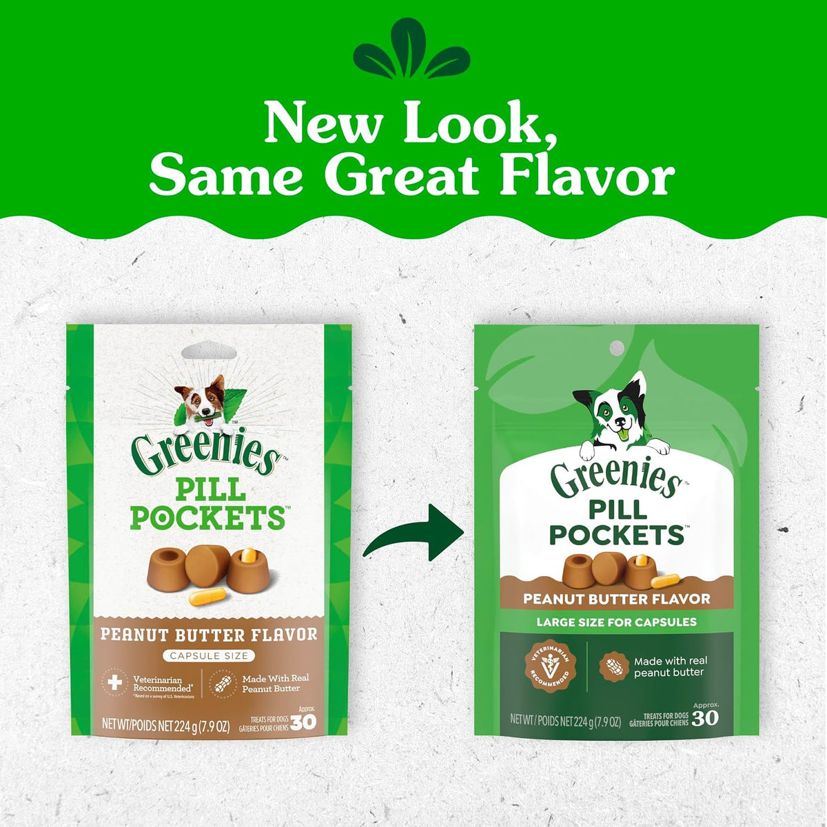 Greenies Pill Pockets Large Size Dog Treats, Peanut Butter, 7.9 oz