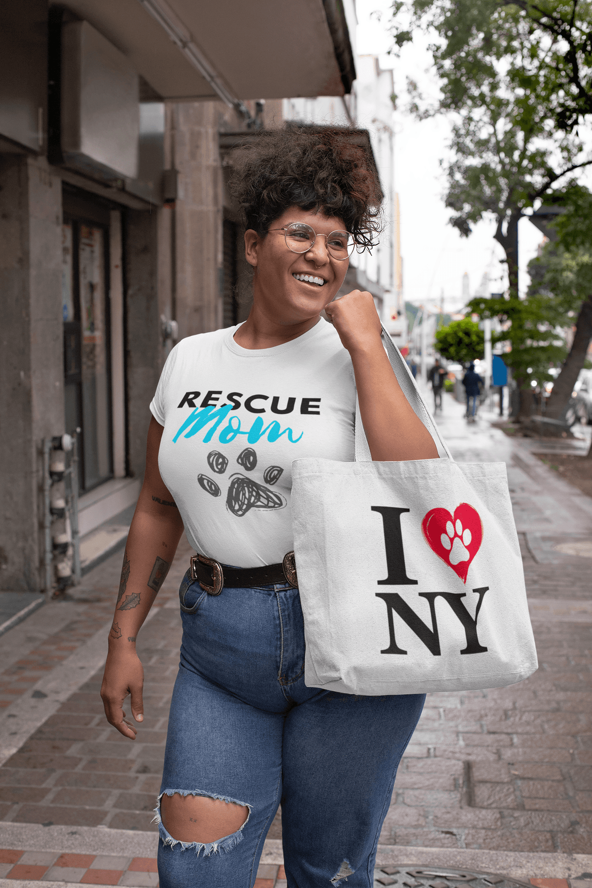 Rescue Mom Crew Neck T-Shirt